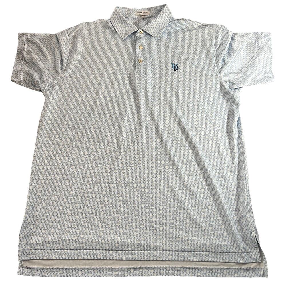 Peter Millar Polo Shirt Mens XL White Wine Bottle Opener Summer Comfort Golf